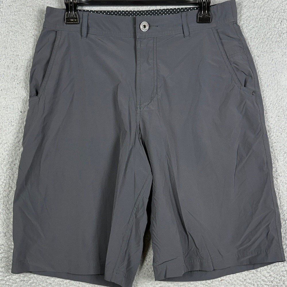 Lululemon Commission Shorts Mens 32 Charcoal Grey Technical Chino Flat Front EUC